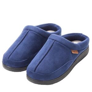 dearfoams Men's Slip-On Suede-Look Clogs in Blue